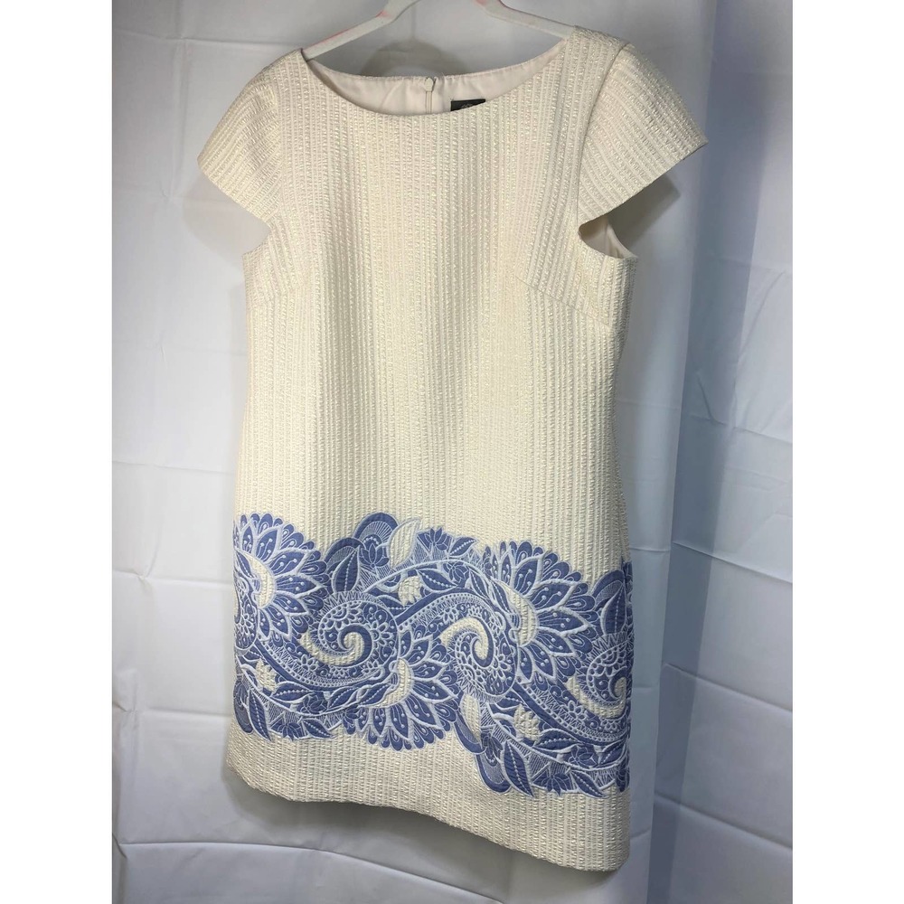 Vince Camuto Cream and Blue Dress
